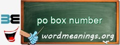 WordMeaning blackboard for po box number